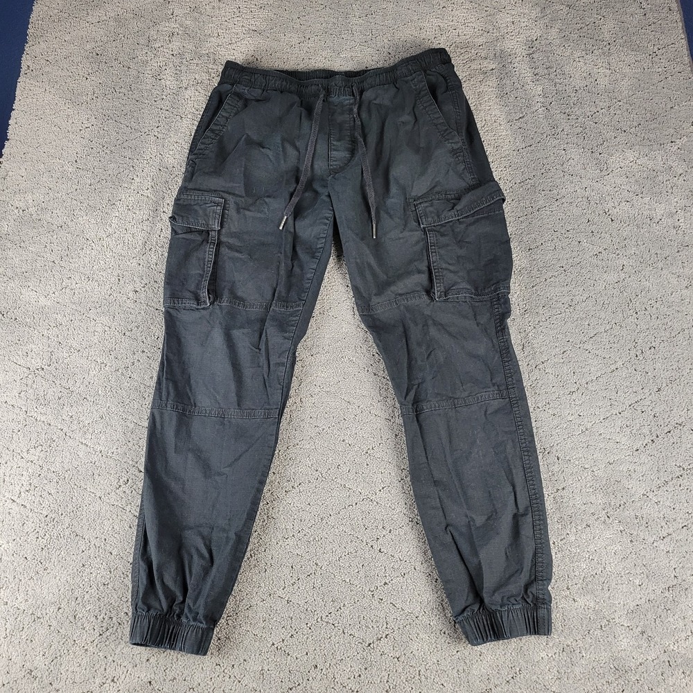 Gap Pants Mens M Black Cargo Joggers Ripstop Pull On Elastic Waist Streetwear